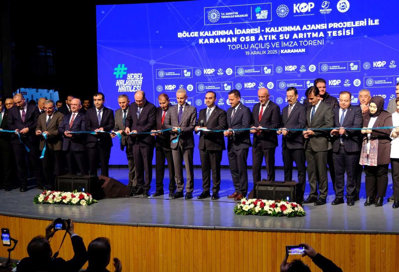 Bölge Kalkınma İdaresi ve Kalkınma Ajansı Projeleri ile Karaman OSB Atık Su Arıtma Tesisi Toplu Açılış ve İmza Töreni