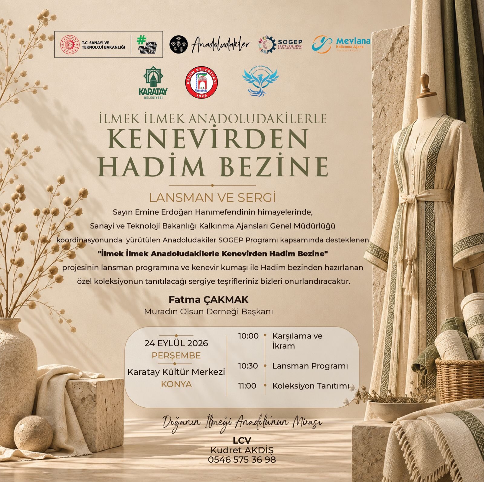 Kenevirden Hadim Bezine Lansman ve Sergi Programı